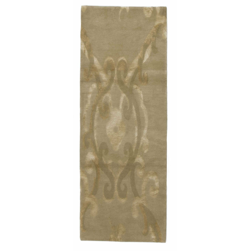 Assumed Damask Area Rug in Gray/Green