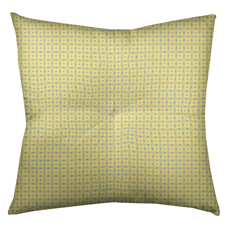 Coussin Katelyn Elizabeth, 30 po x 30 po, Jaune / Bleu