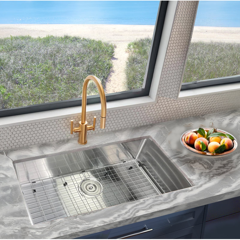 Pro Series 32'' Brushed Satin Stainless Steel Undermount Kitchen Sink
