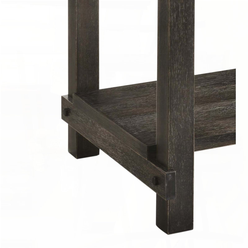 Table à hauteur de comptoir avec tablette de rangement - gris classique