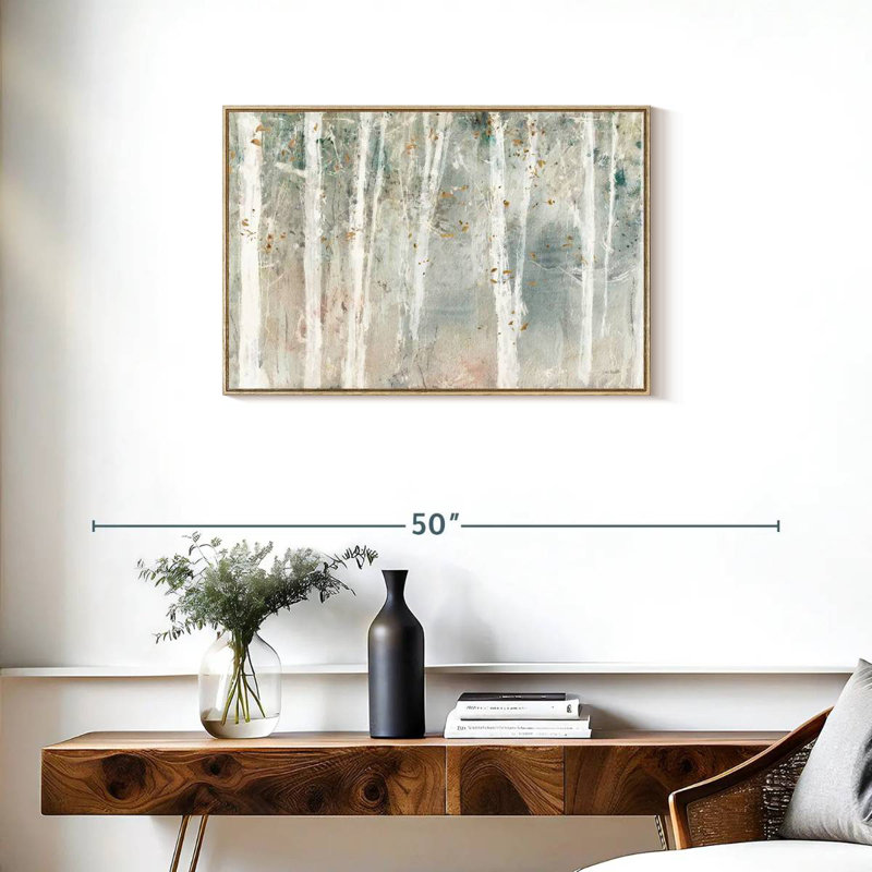A Woodland Walk I, Cadre flottant en bois naturel, 31 po x 21 po