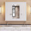 Armoire de salle de bain avec miroir, armoire à pharmacie murale avec 4 tablettes, armoire de rangement avec miroir