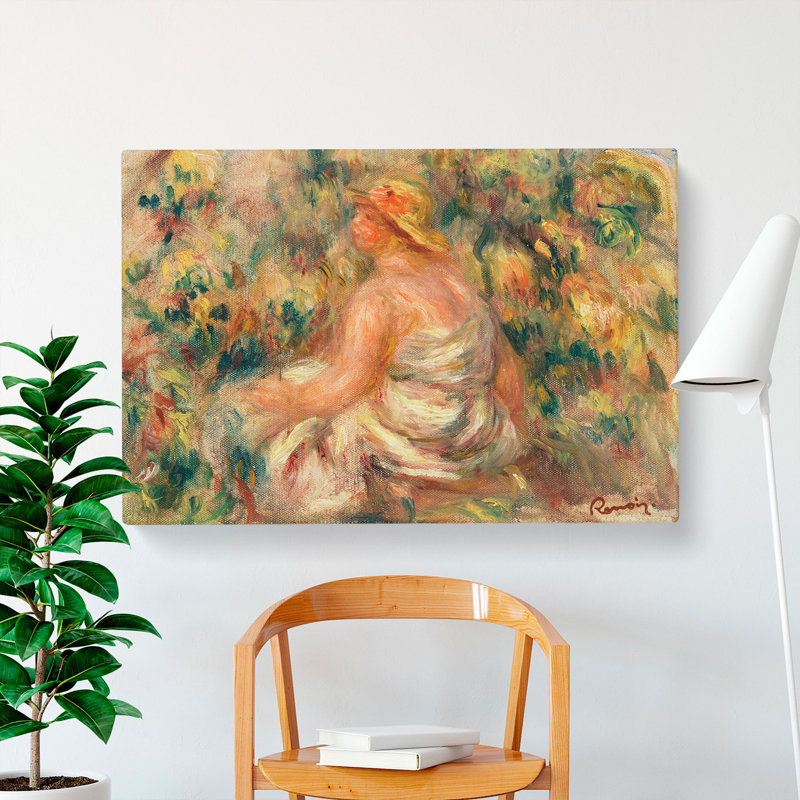 Woman with Hat by Pierre-Auguste Renoir - Wrapped Canvas, 35cm H x 50cm W x 3cm D