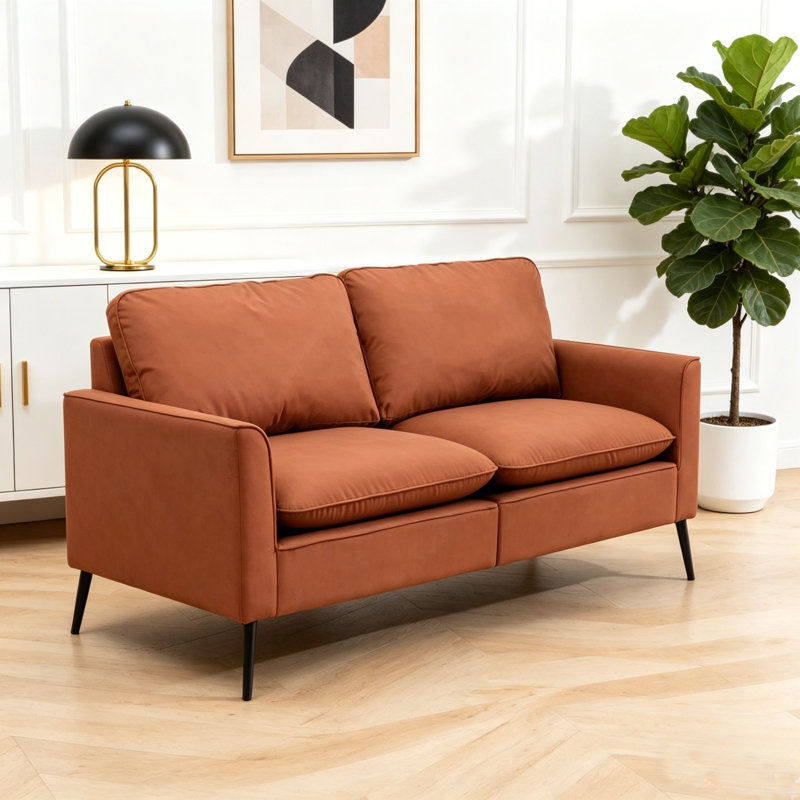 Causeuse en cuir TS Cat, Brun