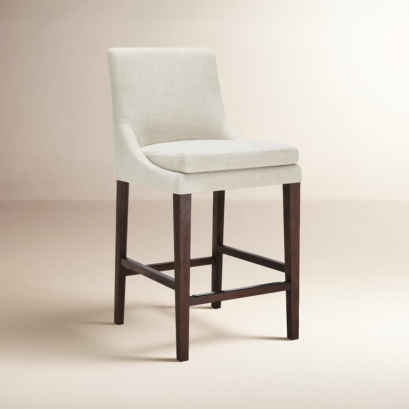 Niara Bar and Counter Stool, Counter Stool (26” Seat Height), Effie Linen Performance Linen