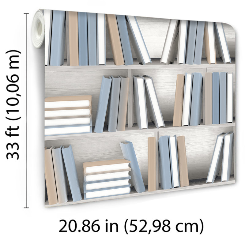Papier peint bleu Nook Book, Bleu