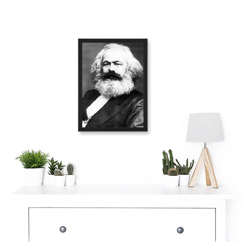 Karl Marx Vintage B&W Photo - Single Picture Frame Painting
