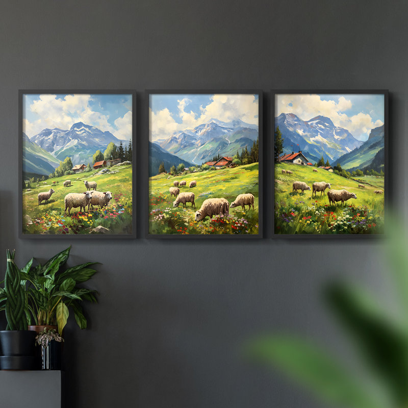 Lanscape Study  Series  CI  -Set Of 3 Framed Giclee Prints -Ready to Hang