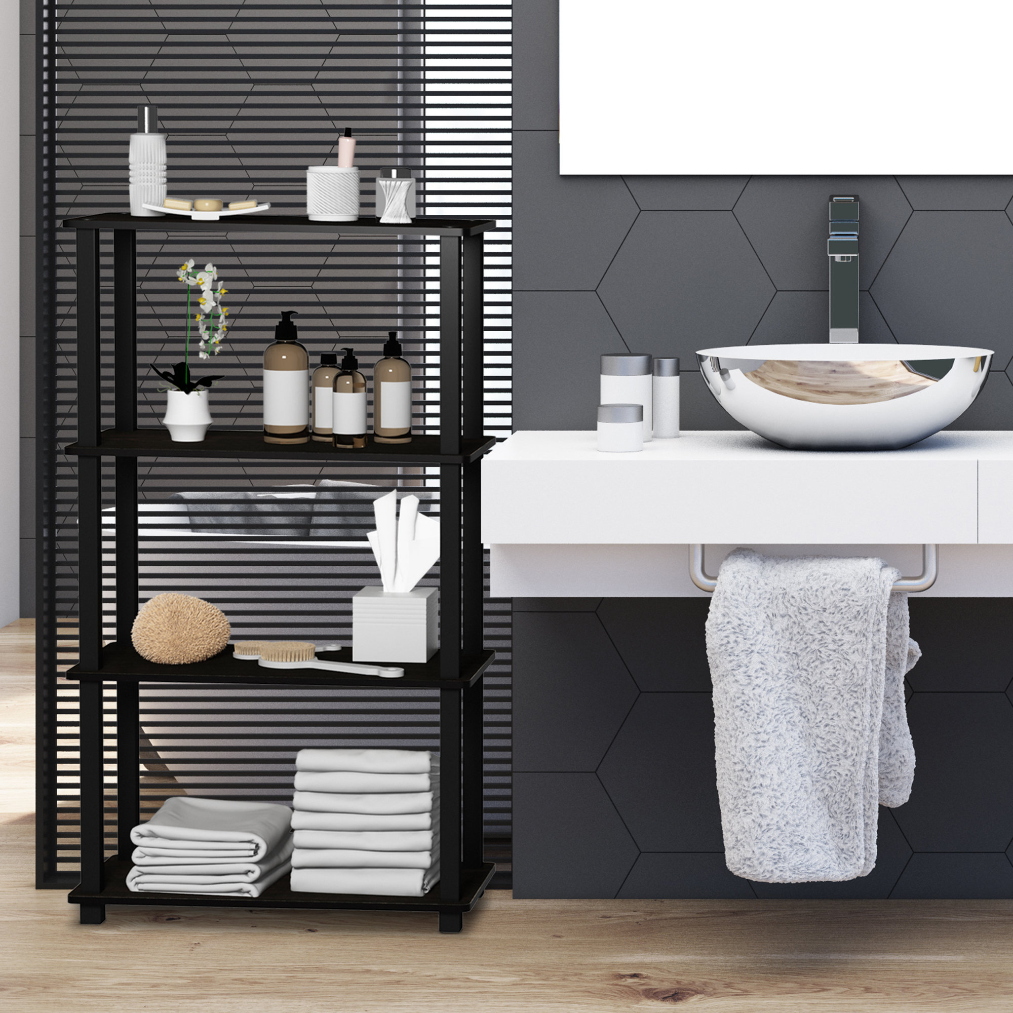 17 Stories Johnston 4 Tier Toolless Assembly Shelving Unit Bookcase & Reviews | Wayfair.co.uk