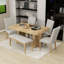 Ensemble de table de salle à manger 6 pièces avec table à tréteaux extensible, chaises rembourrées, banc et rallonge amovible-129444128