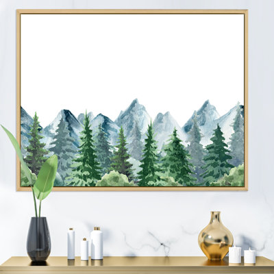 Paysage de montagne avec sapins I - reproduction sur toile