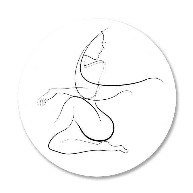 Femine Grace - Imprimé rond sans cadre, Plastique / acrylique, H 36 po x l 36 po