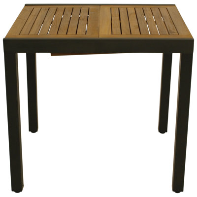 Balkon-Ausziehtisch 80/120x70cm Alu + Akazie