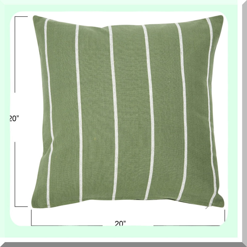 Stripe Cotton Square Pillow Cover - Interwoven Decorative Cushion Case