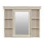 Armoire de rangement murale bleue 35 po x 28 po avec porte miroir, armoire de salle de bain moderne avec miroir, armoire à pharmacie avec 6 tablettes ouvertes