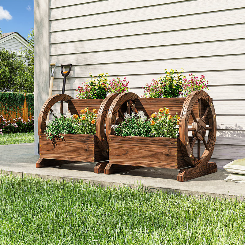 Garden Wood Planter 2Pcs