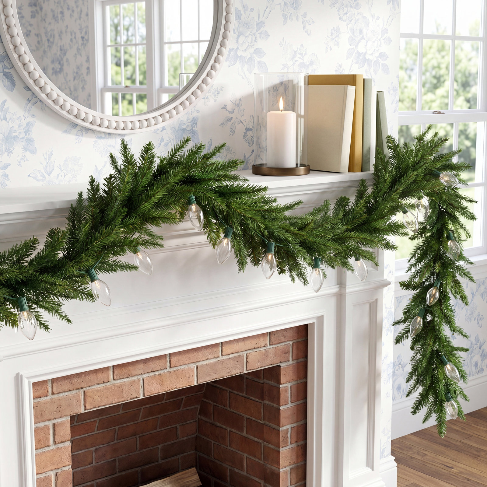 72" Pre-Lit Pine Christmas Garland