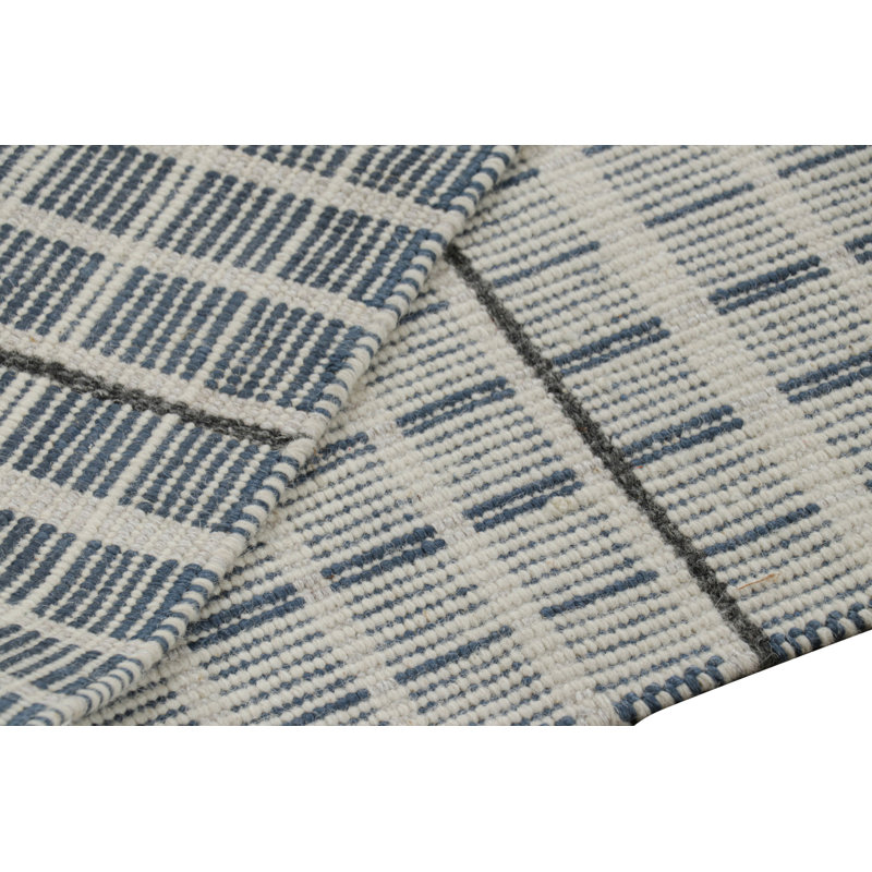 Wool Geometric Area Rug, Rectangle 5' x 7'