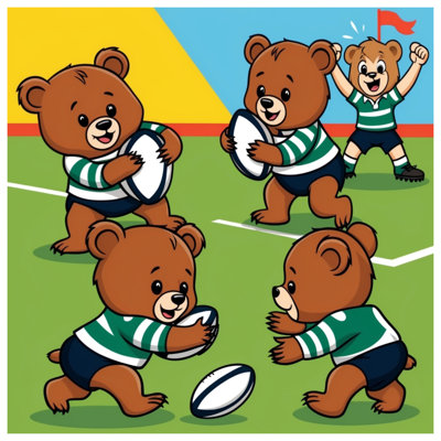 Bears jouant des couvertures de rugby