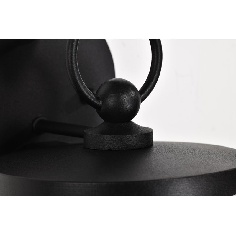 Bahaddin - Petite lanterne murale 1 lumière - Noir mat avec verre bullé transparent