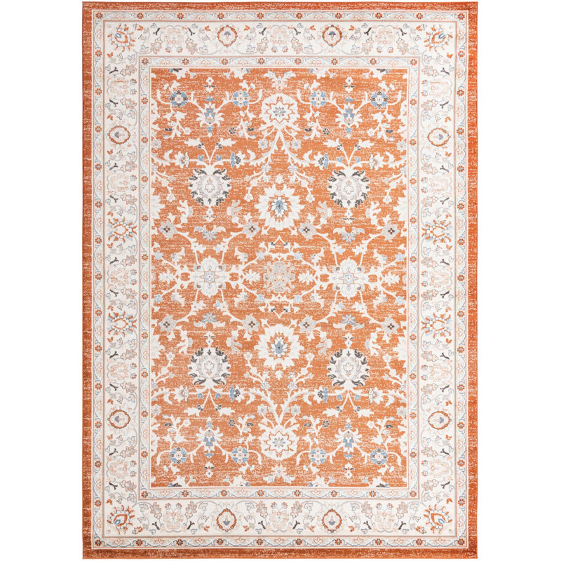 Tapis contemporain de couleur rouille Aden, Rectangle de 10 pi x 14 pi