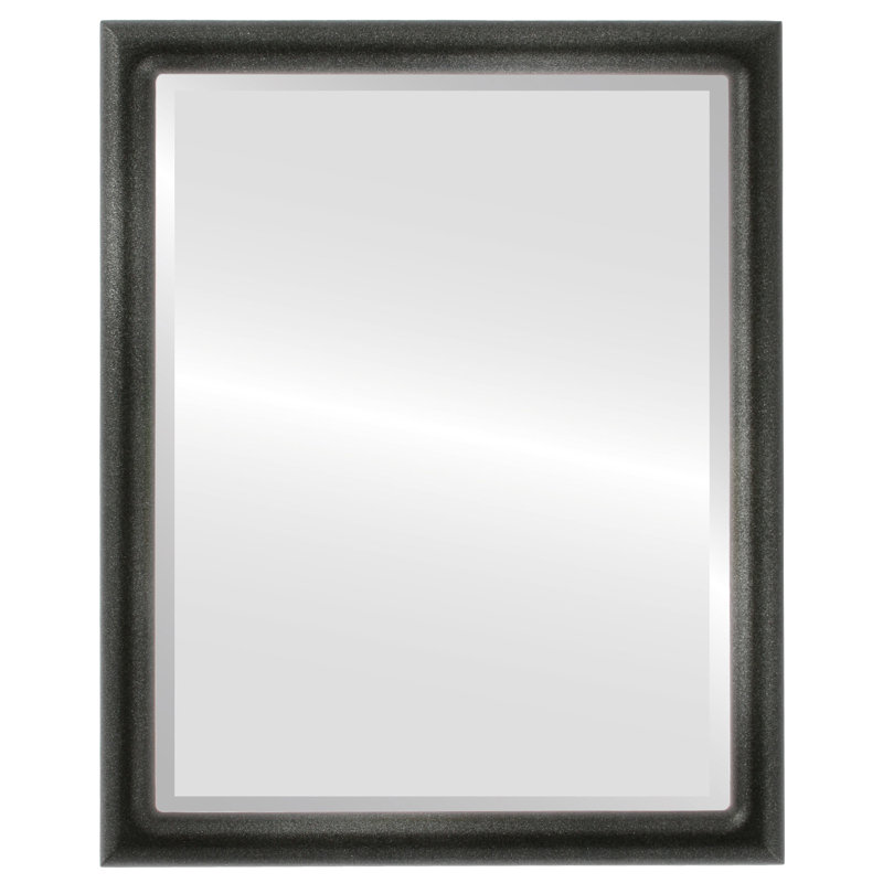 Rowles Rectangle Mirror, Black Silver, 25.375" x 19.375"