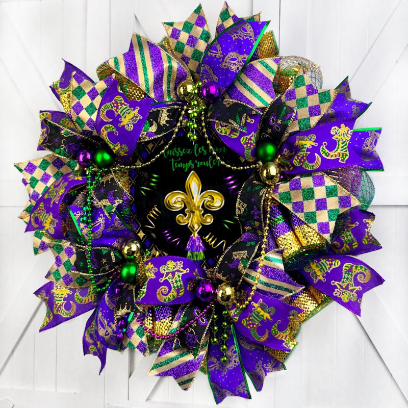 Let The Good Times Roll Mardi Gras Wreath