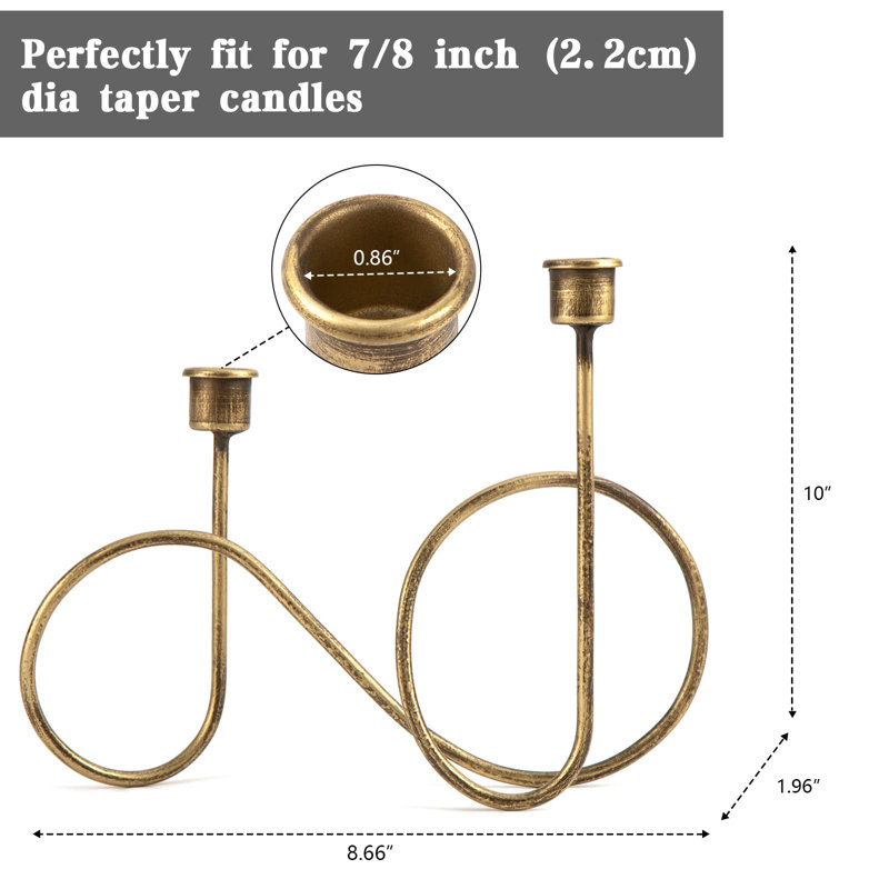 Porte-bougie style laiton torsadé, porte-bougie pour décoration de table, fête, mariage, pendaison de crémaillère
