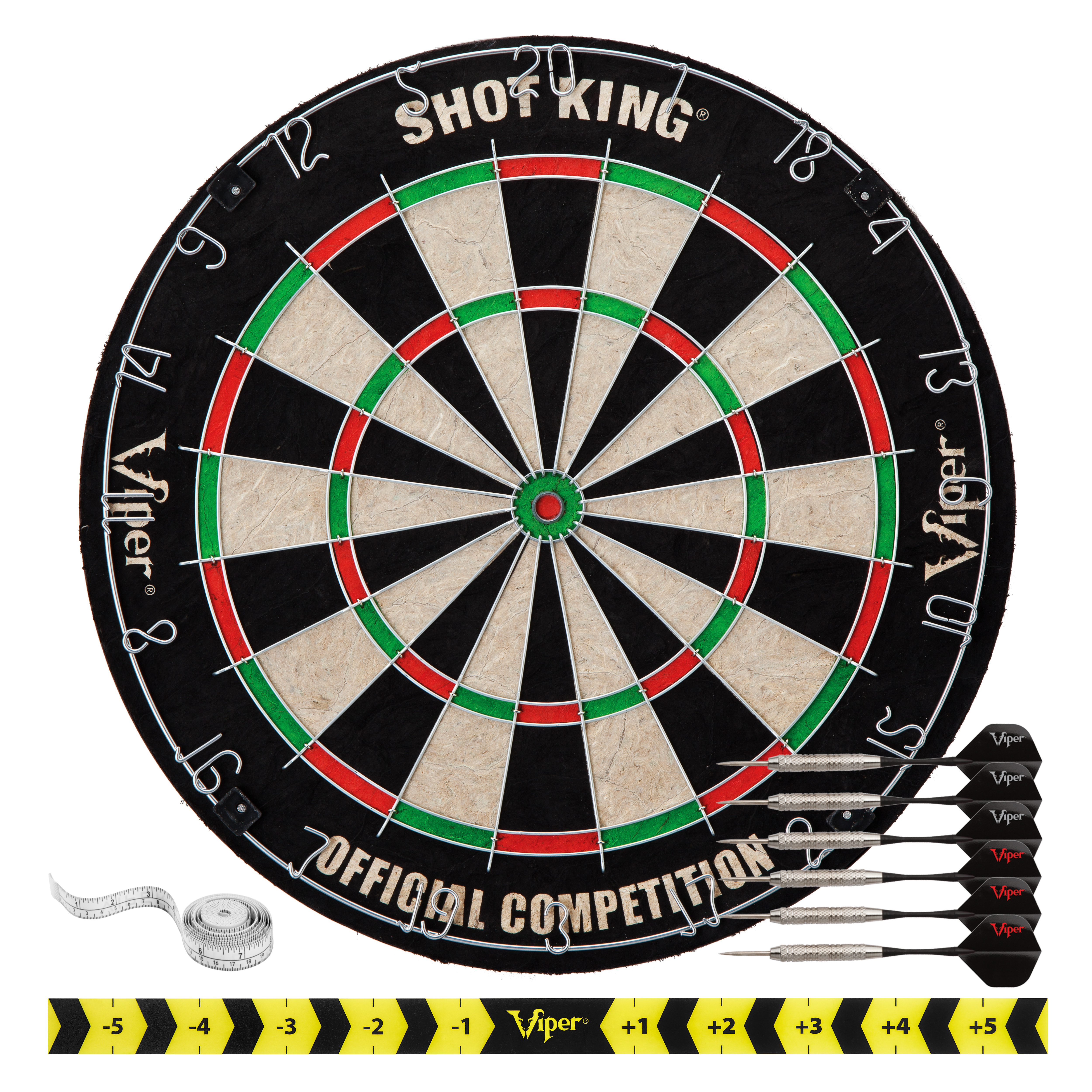 Viper Shot King Sisal Dartboard, Defender II Dart Surround And Viper