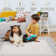 Geometric Bordered Machine Washable Rug with Rubber Backing for Living Room Modern Non-Slip Dining Room Rug Easy-Cleaning Floor Carpet for Bedroom