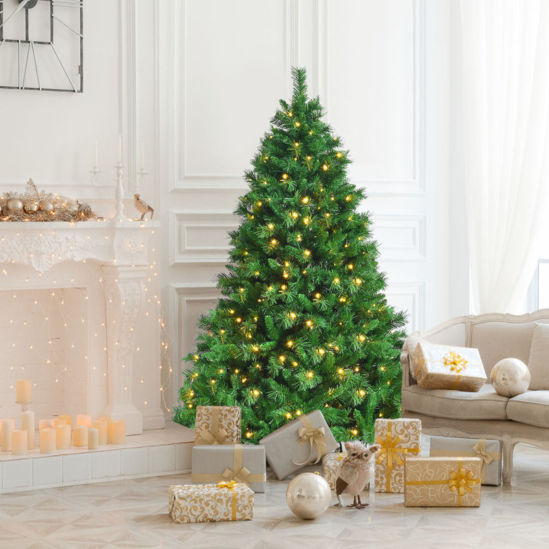 Arbre de Noël vert en cachemire avec lumières DEL, H 6 pi