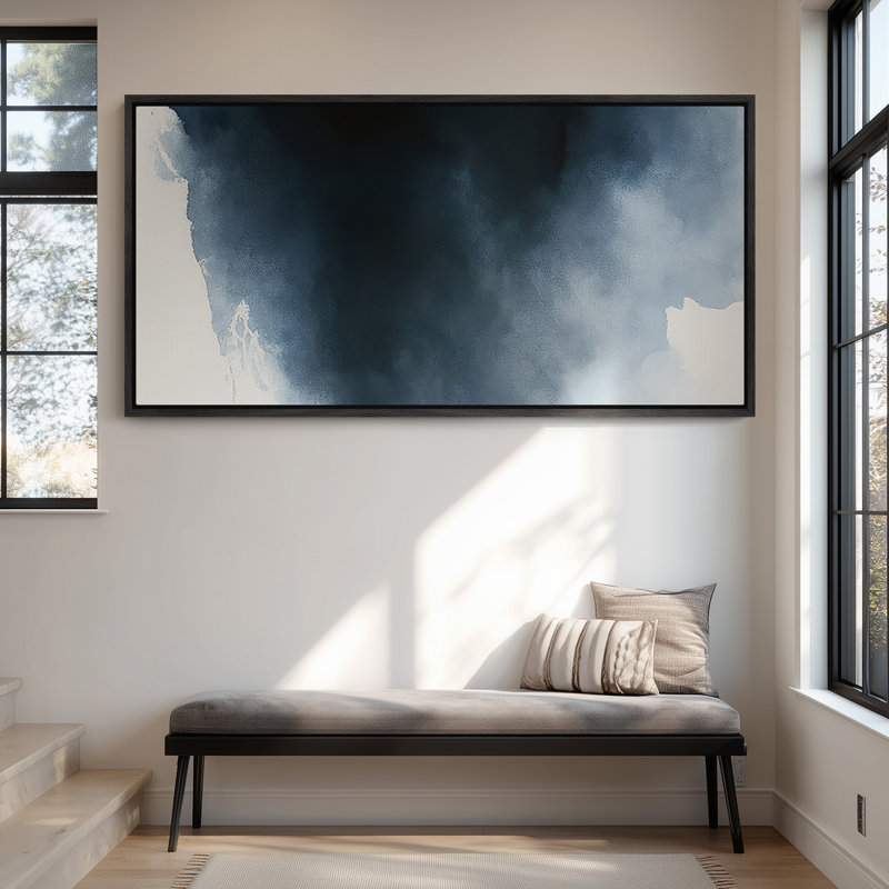Très grand art mural rétro encadré pour art classique, Noir, H 30 po x l 60 po