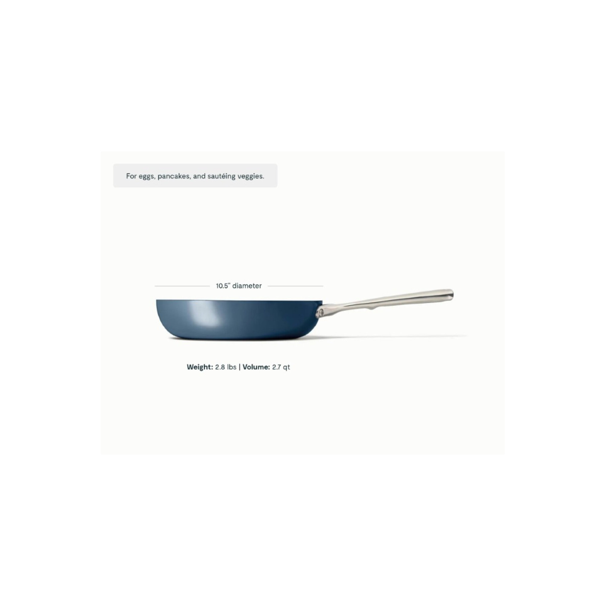 Caraway Nonstick Ceramic Fry Pan, Navy, 10.5"