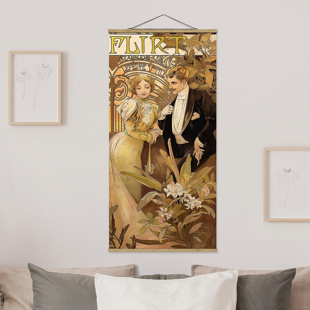 Stoffbild Werbeplakat für Flirt Biscuits von Alfons Mucha