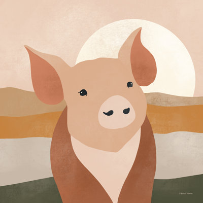 «Mod Boho Pig On Canvas» par Rachel Nieman, reproduction