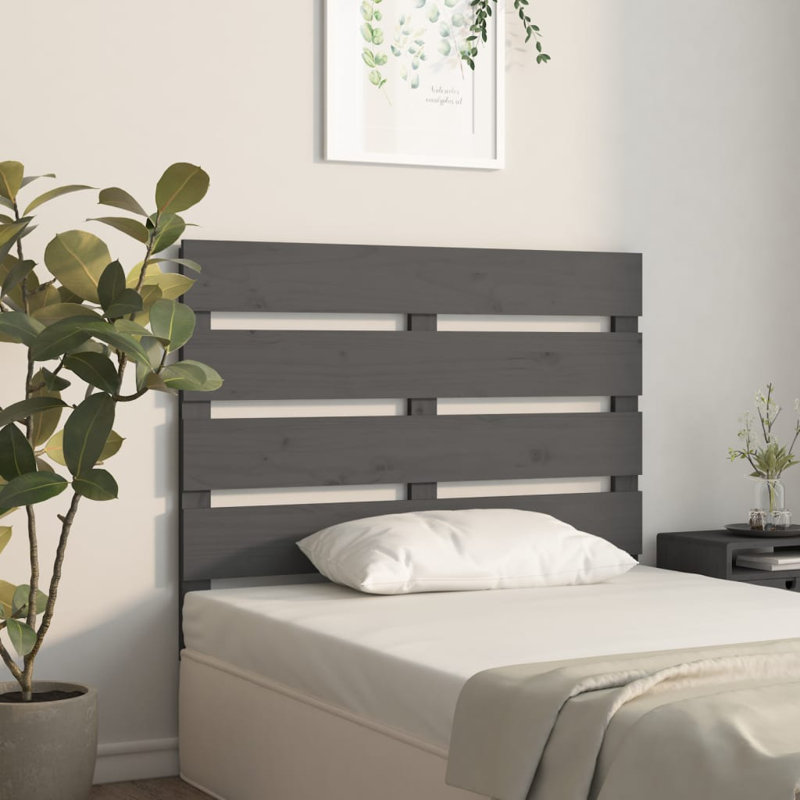 Santini Solid Wood Headboard, Grey, 100 x 80 cm