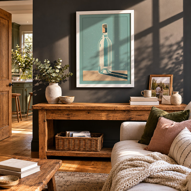 Spilled Reverie Modern - Framed Print, A4 - 29.7 x 21.0 cm, White