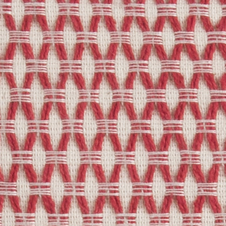 Coussin décoratif en coton, Rouge / ivoire