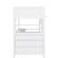 Lit mezzanine blanc simple avec tablette et tiroir - Organisez votre bureau en bois massif avec une solution peu encombrante-599900366