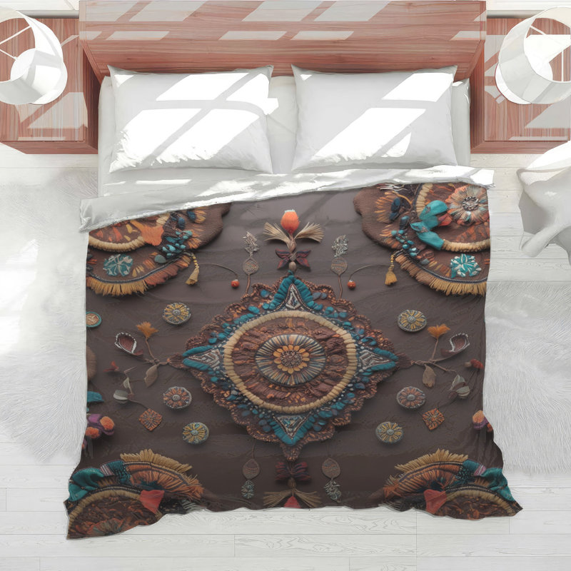 Édredon en tissu complexe Mandala, Simple extra long