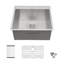 Évier de cuisine encastrable à cuve simple en acier inoxydable de calibre 16 L 25 po x l 22 po-100667716