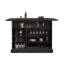 American Heritage Valour Home Bar - Rustic Black Finish with Wine Rack, Glass Stemware Holders, Adjustable Shelves & Ample Storage
