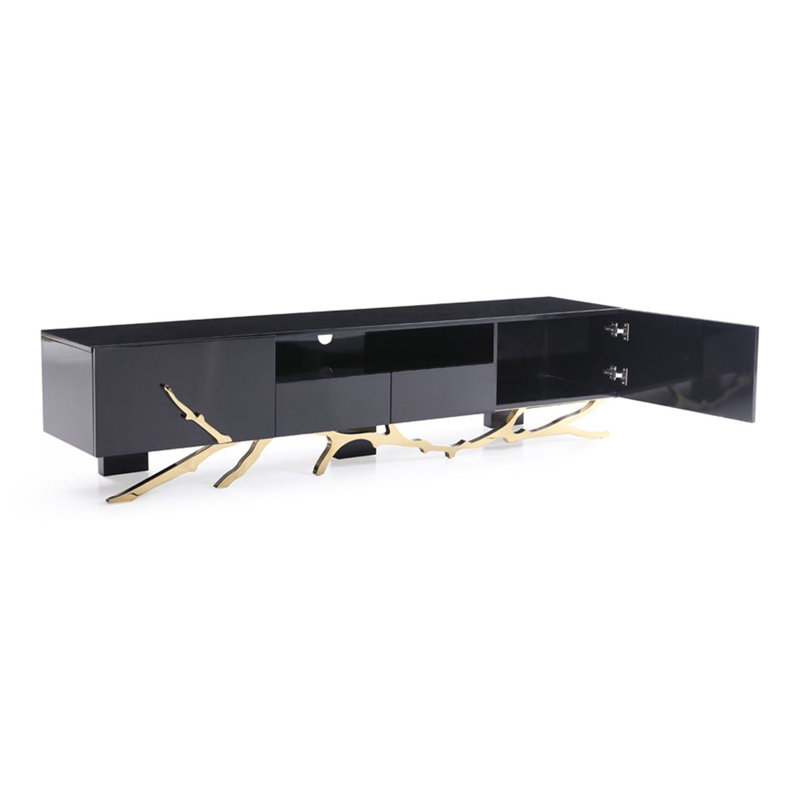 Legend TV Stand for TV, Black, 87'' W X 19'' D X 19'' H