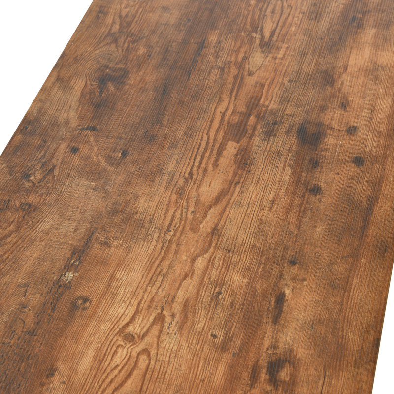 Table basse Avak Wrap, Plateau rustique en hickory / base noire