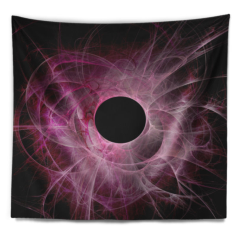 Tapisserie de cercle à fractales abstraites, H 32 po x l 39 po