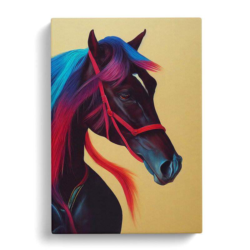 Bright Horse - Print, Wrapped Canvas, 50cm H x 35cm W x 3cm D, No Matte