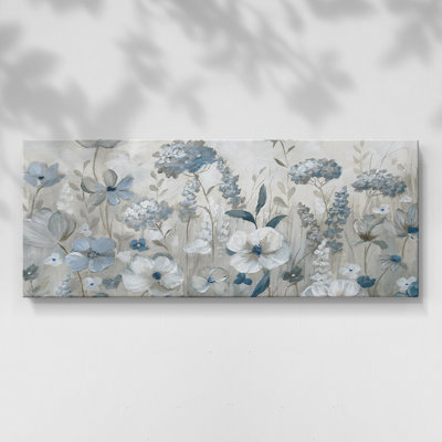 Cool Blue Field- Toile tendue avec châssis - Prêt à accrocher