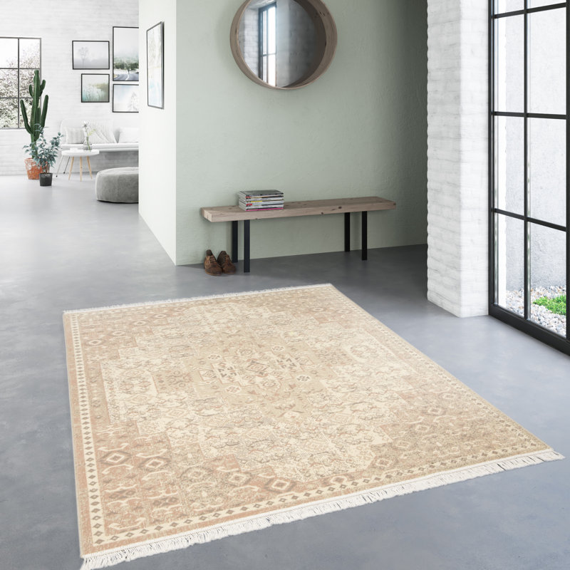 Tapis oriental en coton recyclé Hyldeburg, Rectangle 7 pi 10 po x 10 pi