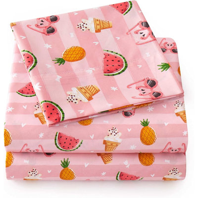 Collection de draps 1500 Supreme Kids - Draps simples, ensembles de literie pour enfants, filles, tout-petits avec housse, housse plate et taie d'oreiller