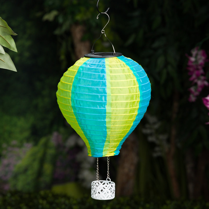 Montgolfière solaire 13 "avec lumières DEL flamme, Jaune
